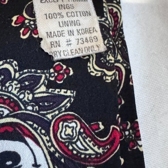 🎩 Rare Vintage Disney Mickey Mouse Paisley 100% Silk Suspenders 🎩 - Picture 7 of 16